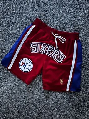Authentic Mitchell and Ness Sixers basketball shorts, brand new.